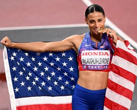The American sprinter posts speediest female 400m in fourty years to secure championship title